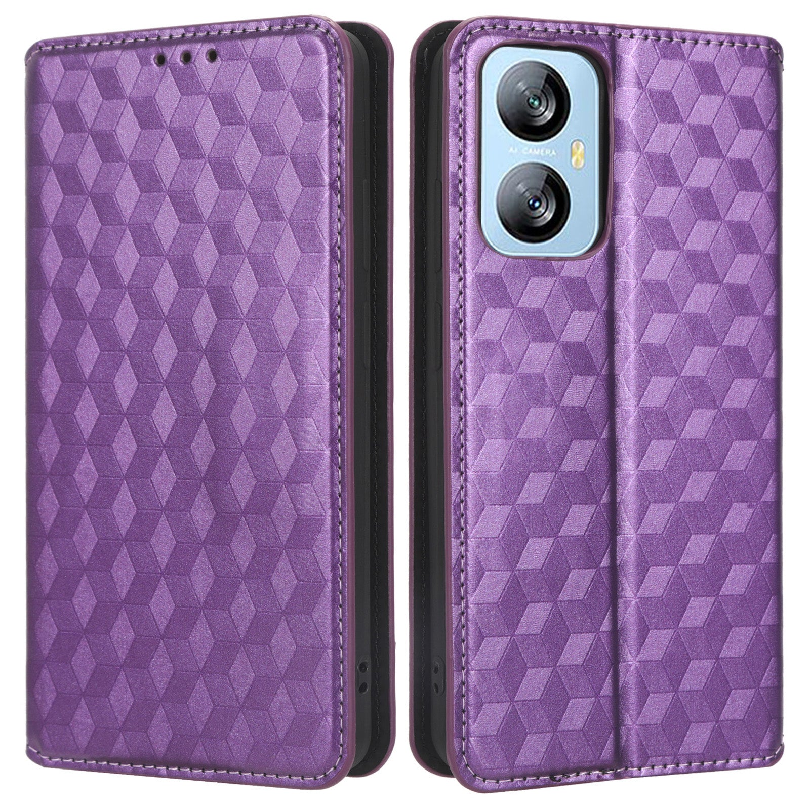 For Blackview A52 4G Flip Phone Case Rhombus Pattern Imprinted PU Leather Wallet Stand Cover For Blackview A52 4G Flip Phone Case Rhombus Pattern Imprinted PU Leather Wallet Stand Cover